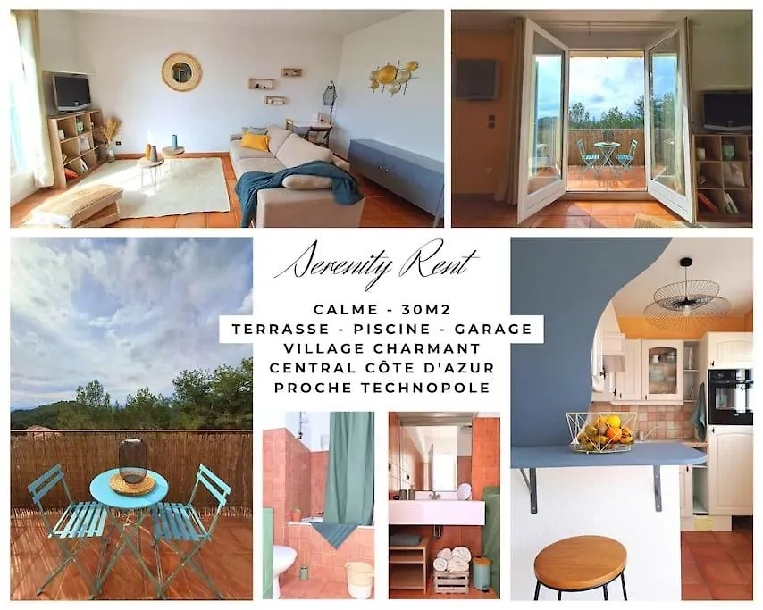 Tres Agreable Studio & Terrasse - Mougins 30 M² Apartment France